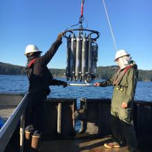 Deploying a CTD aboard the RV Centennial