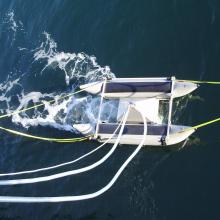 Sea Sweep seawater sampling during the Western Atlantic Climate Study in 2014. 