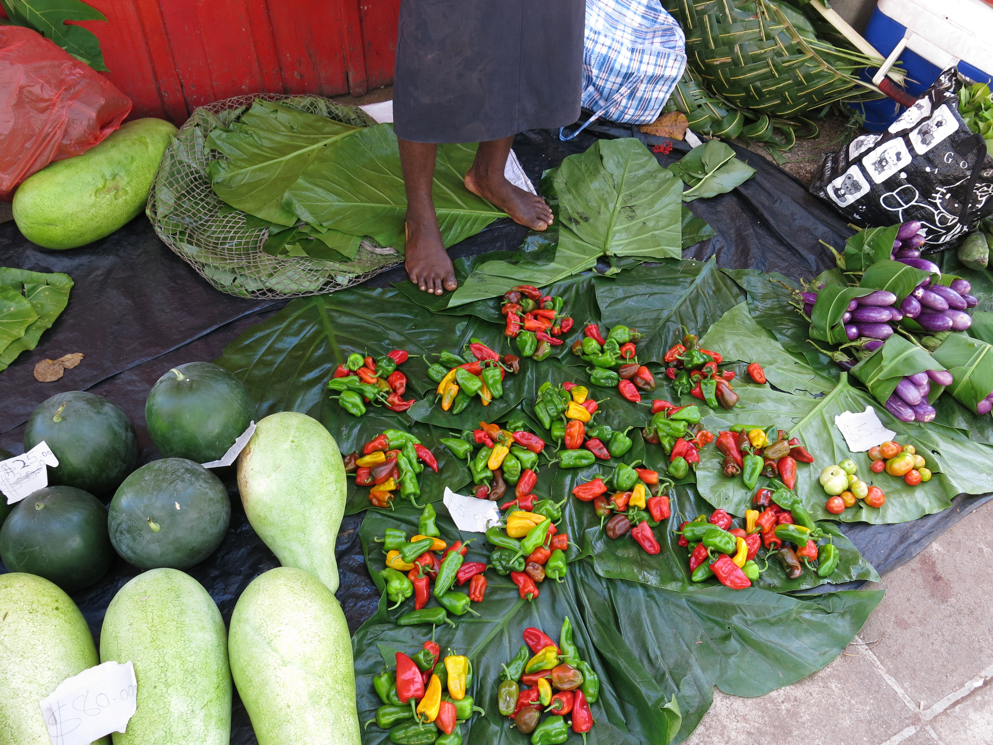Vegetables for sale in the Gizo market
