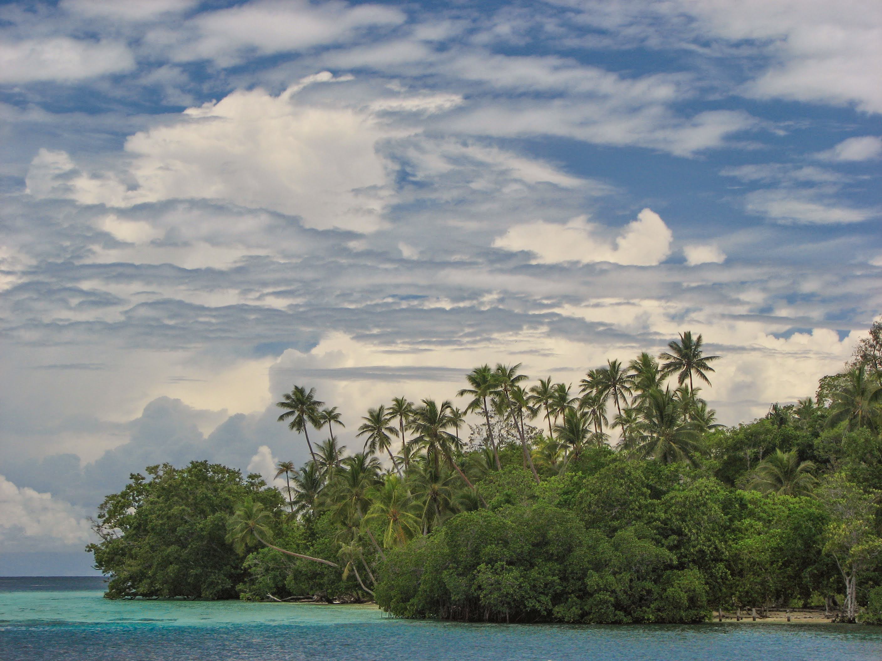 Clouds over island