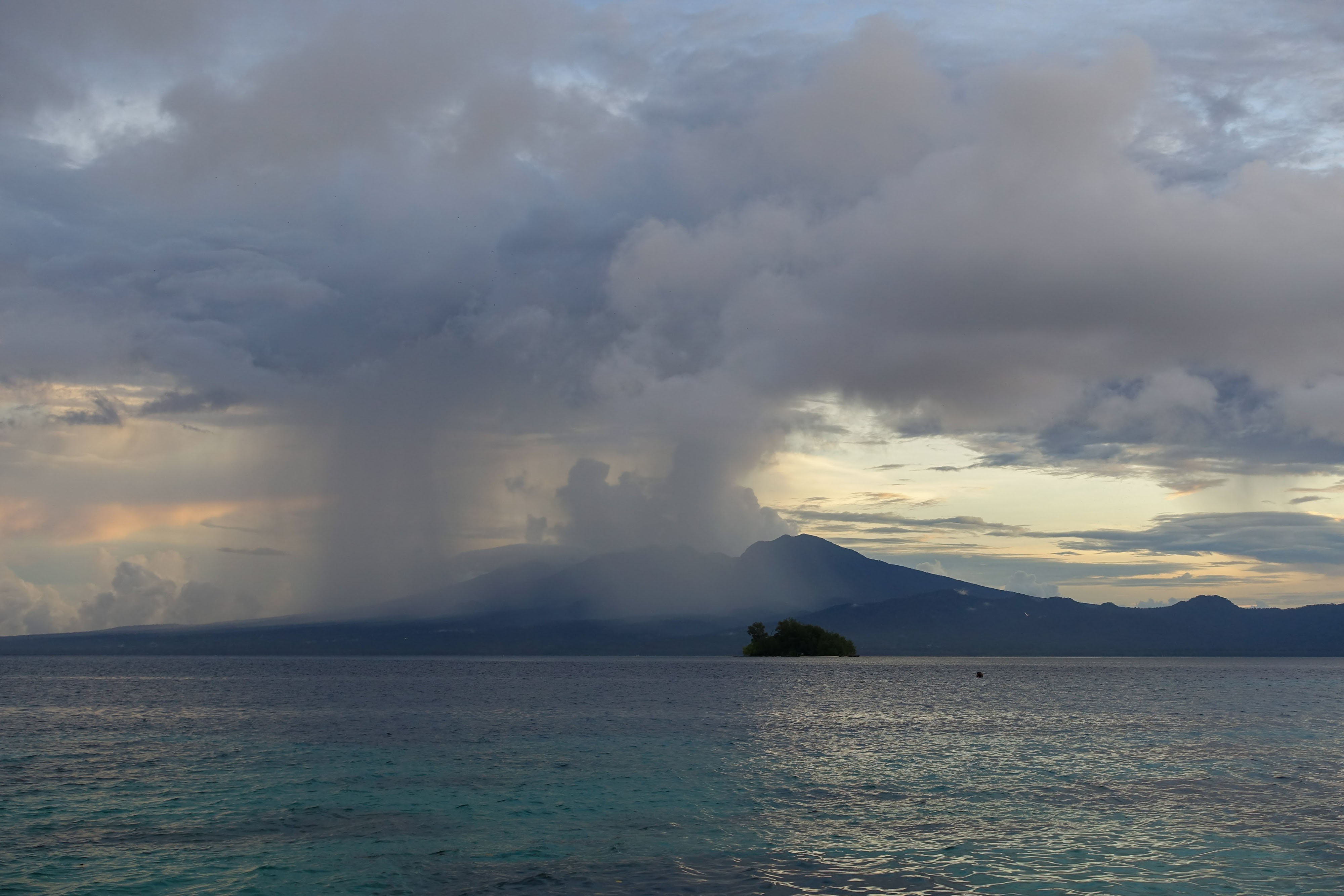 Rainstorms over Kolombangara Volcano