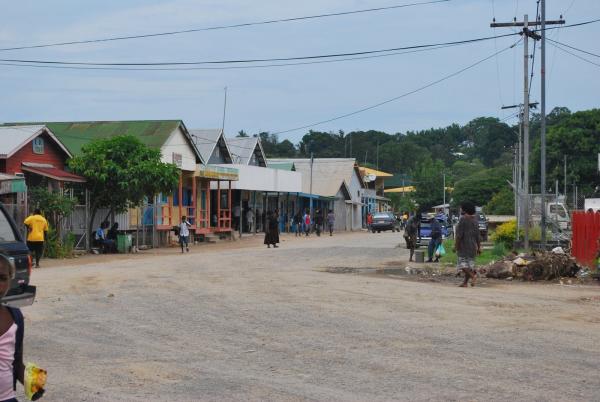 Buildings lining Main street, Gizo