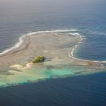 Aerial view of reef islet