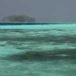 Rainstorm over the sea and island